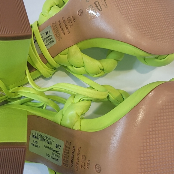 Schutz Zarda High Block Heels Green Fresh Like New! Never Worn Size 7.5B - Picture 12 of 13